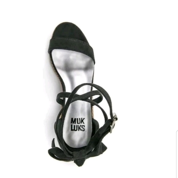 Muk Luks Black Strappy Sandals 36 6 - Picture 3 of 8